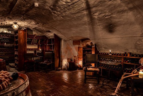 Vadstena monastery hotel wine cellar