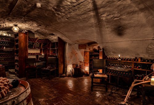 Vadstena monastery hotel wine cellar