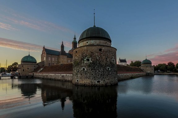 Vadstena Castle at sunset